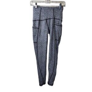 ​C9 Champion Womens XS Black White Print High Waist Active Leggings Side Pockets